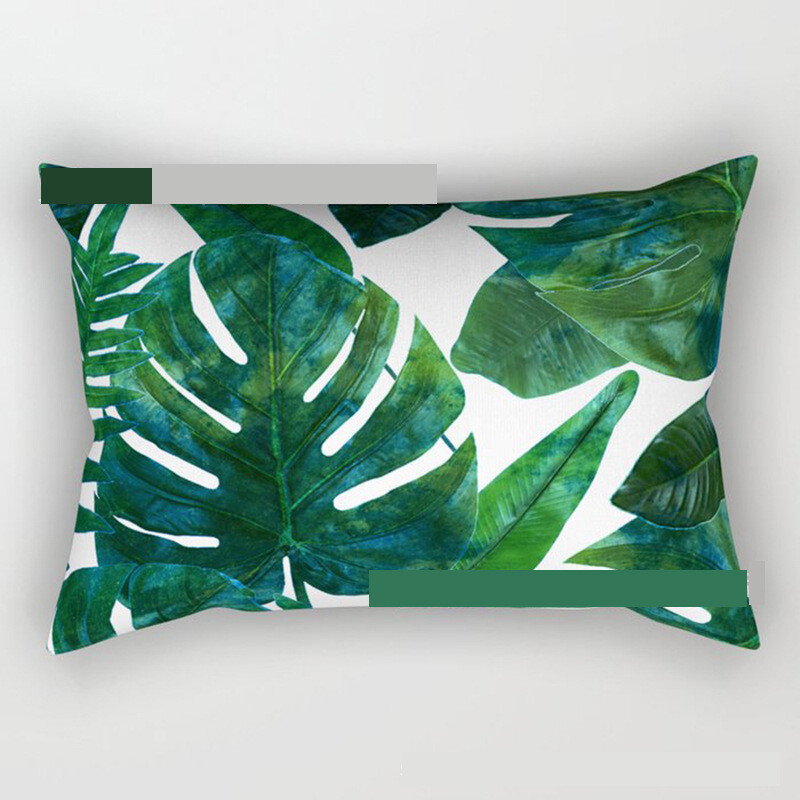 Plante și flori scandinave pernă lombară dreptunghiulară proaspătă, super moale, scurtă, din catifea, suport lombar pentru mașină, canapea, pernă pentru spătar de noapte