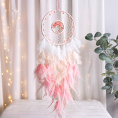 Dream Catcher Pink The Tree of Life Healing Crystal Stone kawaii κρεμαστά στολίδια Νηπιαγωγείο Διακόσμηση δωματίου Χριστουγεννιάτικη διακόσμηση Δώρο