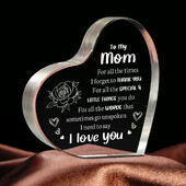 Son Daughter for MomGifts, Dad Mom Birthday Gifts - Ακρυλικό σε σχήμα καρδιάς Το καλύτερο χριστουγεννιάτικο δώρο για την ημέρα του Αγίου Βαλεντίνου