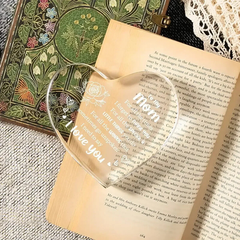 Fiul fiică pentru cadouri pentru mamă, cadouri pentru ziua tatălui mamei - acrilic în formă de inimă Cel mai bun cadou de Crăciun de Ziua Îndrăgostiților