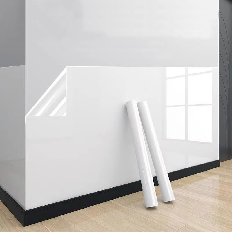 Vopsea electrostatică din latex de 45 cm Film de protecție pentru perete, autocolant transparent, rezistent la ulei, perete alb, autocolante anti-murdare