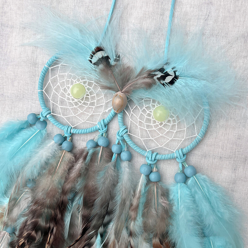 Apărător de vise Pene țesute manual Clopoțel de vânt Creativ Camera de zi Ornamente agățate Pandantiv de perete Cadouri de festival Decorări pentru casă