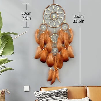 Dream Catcher Χειροποίητα υφαντά κόκκινα φτερά Wind Chimes Κρεμαστά στολίδια κρεβατοκάμαρας Διακοσμητικά τοίχου Δημιουργικά δώρα για φεστιβάλ γενεθλίων