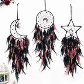 Gothic Dreamcatcher Πολύχρωμο φτερό Wind Chime Κρυστάλλινο Χειροποίητο Σαλόνι Υπνοδωμάτιο Κρεμαστό Στολίδια Κρεμαστό τοίχου Διακόσμηση σπιτιού