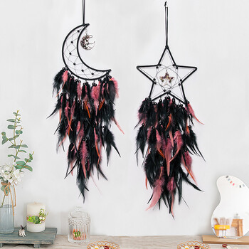 Gothic Dreamcatcher Πολύχρωμο φτερό Wind Chime Κρυστάλλινο Χειροποίητο Σαλόνι Υπνοδωμάτιο Κρεμαστό Στολίδια Κρεμαστό τοίχου Διακόσμηση σπιτιού