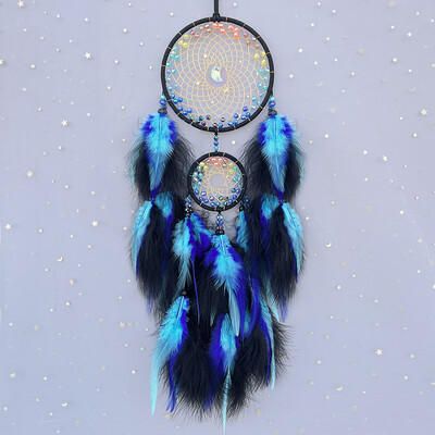 Dream Catcher Κρεμαστά στολίδια σαλονιού κρεβατοκάμαρας Κρυστάλλινα χειροποίητα υφαντά πολύχρωμα φτερά Wind Chime Festival Δώρο Διακόσμηση σπιτιού