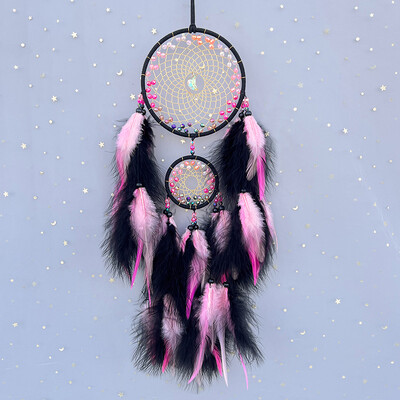 Dream Catcher Κρεμαστά στολίδια σαλονιού κρεβατοκάμαρας Κρυστάλλινα χειροποίητα υφαντά πολύχρωμα φτερά Wind Chime Festival Δώρο Διακόσμηση σπιτιού