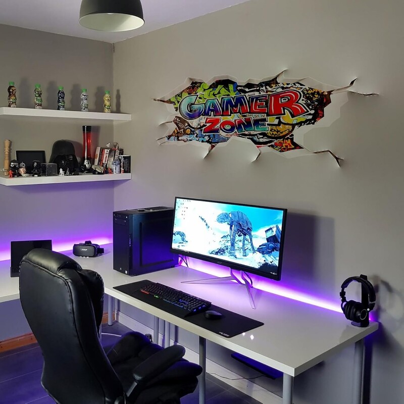 Autocolante de perete pentru jucători Autocolante de jocuri pe perete pentru camera băieților Zona de jocuri Dormitor Home Decor PVC Tapet Decalcomanii artistici