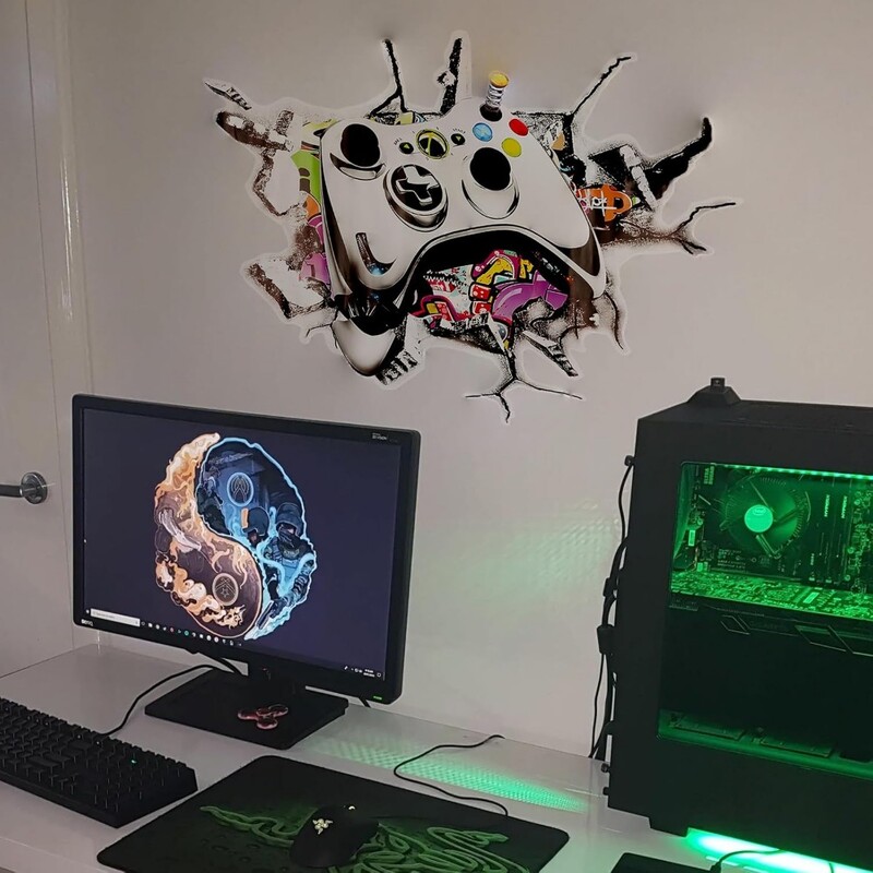 Autocolante de perete pentru jucători Autocolante de jocuri pe perete pentru camera băieților Zona de jocuri Dormitor Home Decor PVC Tapet Decalcomanii artistici