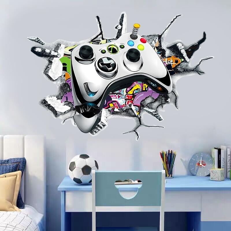 Autocolante de perete pentru jucători Autocolante de jocuri pe perete pentru camera băieților Zona de jocuri Dormitor Home Decor PVC Tapet Decalcomanii artistici