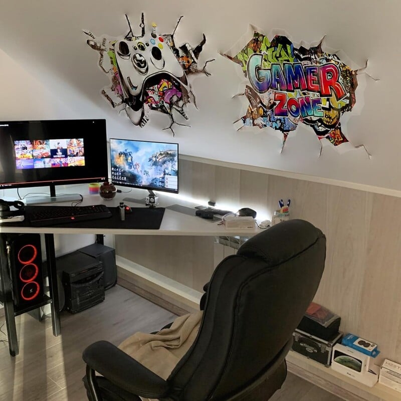 Autocolante de perete pentru jucători Autocolante de jocuri pe perete pentru camera băieților Zona de jocuri Dormitor Home Decor PVC Tapet Decalcomanii artistici