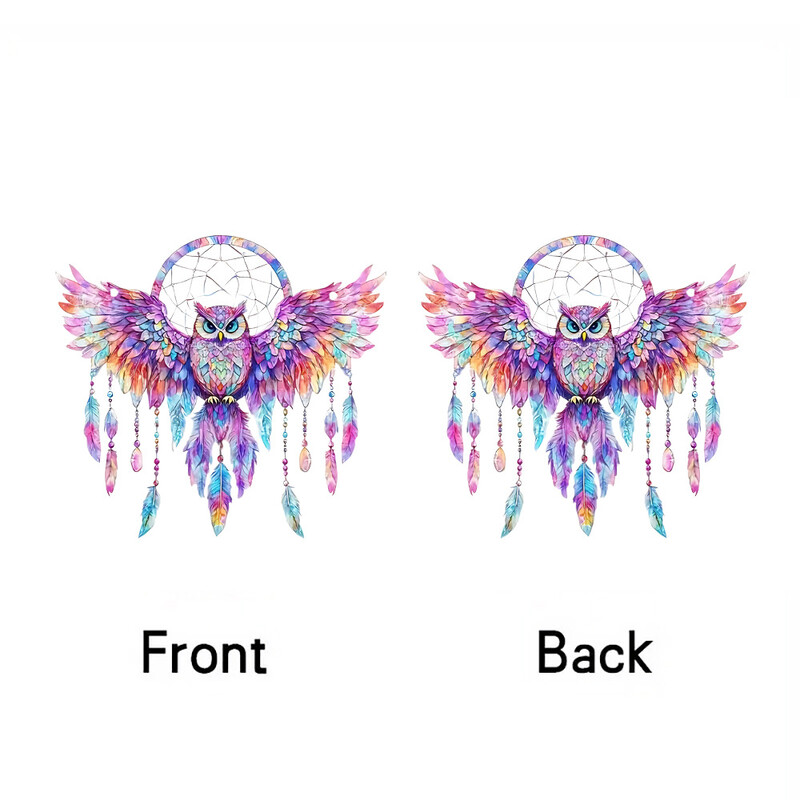 Ornament Colorat Bufniță Sun Catcher Agățat pe perete Fereastră Decor Prezent acrilic Vitraliu Agățat Acasă Grădină Cadou Wind Chimes