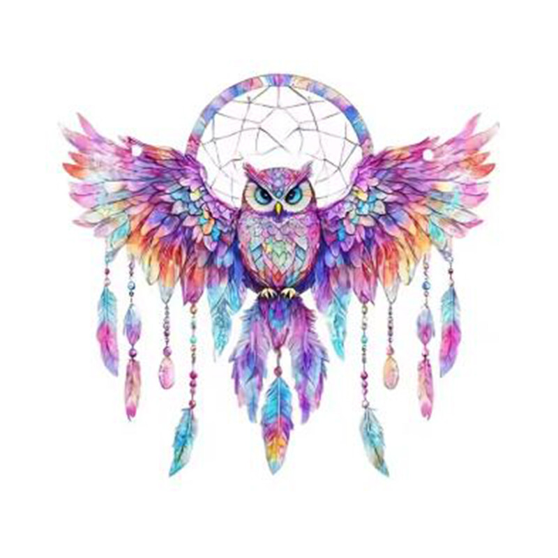 Ornament Colorat Bufniță Sun Catcher Agățat pe perete Fereastră Decor Prezent acrilic Vitraliu Agățat Acasă Grădină Cadou Wind Chimes