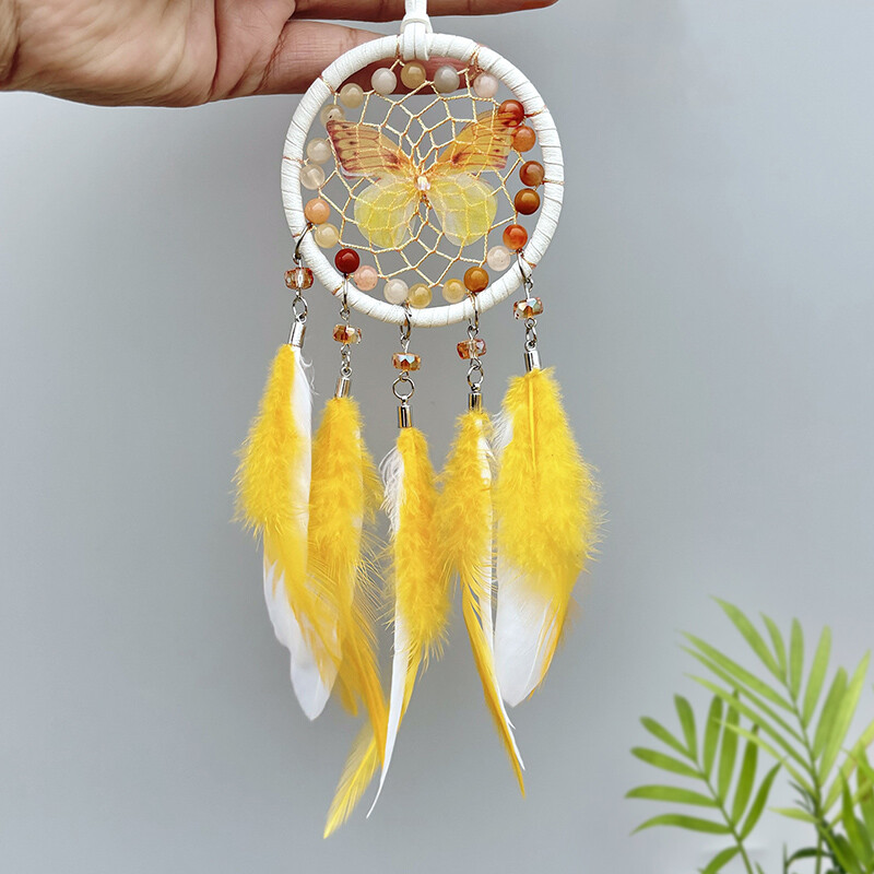 Apărător de vise, clopoței de vânt cu fluturi țesute manual, ornamente rafinate pentru agățat pentru mașină, Cadouri pentru festivaluri de naștere, decorațiuni pentru petreceri de vacanță