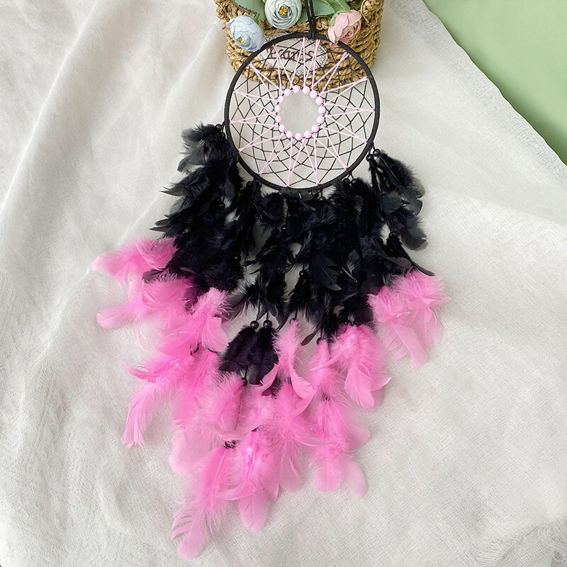 Apărător de vise Pene lucrate manual Chime de vânt Nordic Camera de zi Dormitor Ornamente agățate Decoratiuni de perete Cadouri de festival de aniversare