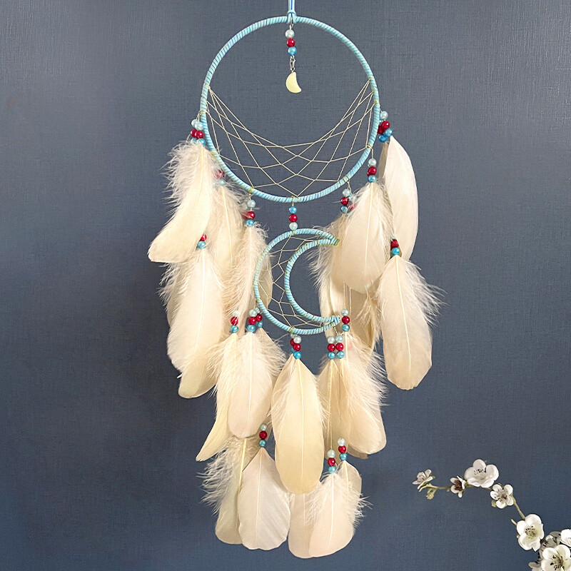 Atrapator de vise, pene lucrate manual, clopoței de vânt, agatatoare pentru sufragerie, dormitor, decorațiuni pentru petreceri, accesoriu pentru casă