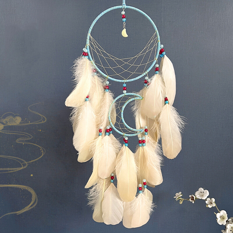 Atrapator de vise, pene lucrate manual, clopoței de vânt, agatatoare pentru sufragerie, dormitor, decorațiuni pentru petreceri, accesoriu pentru casă