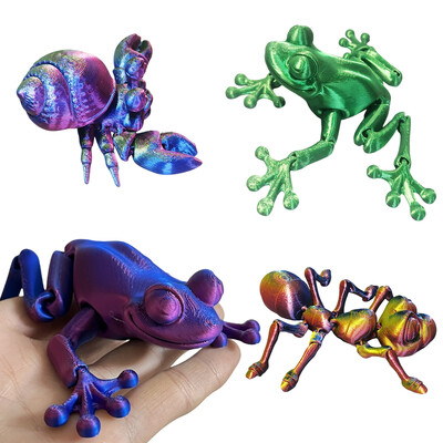 Simulare prin imprimare 3D Broasca de copac Articulație Broasca mobilă Furnica Crab Ornamente Bucătărie Decorare acasă Birouri Jucării amuzante de birou cu animale