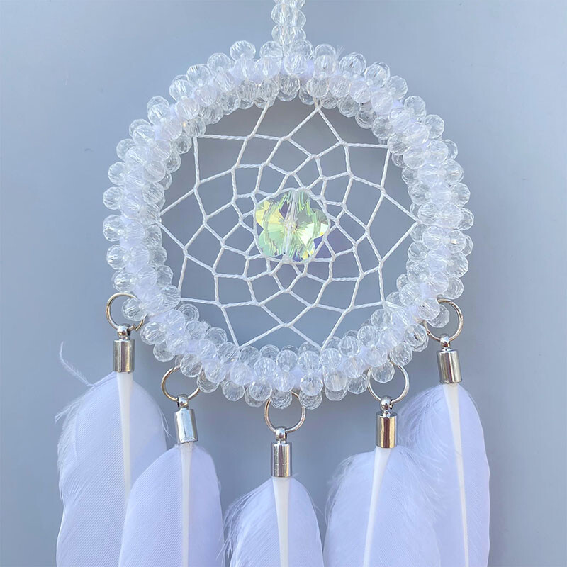 Apărător de vise Pene țesute manual Clopoței de vânt Pandantiv mașină Oglindă retrovizoare Decorare Cadouri de festival Ornamente pentru agățat dormitor
