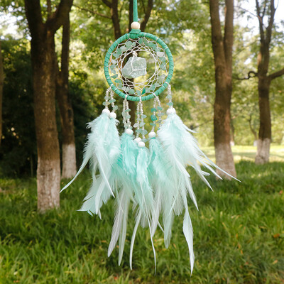 Φυσικός Αχάτης Dream Catchers 7 Chakra Crystal Gemstone Dream Catcher Life Crystal Feather Dream Catchers Κρεμάστρες κρεβατοκάμαρας
