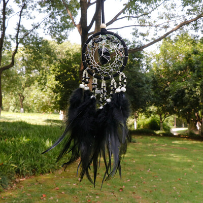 Φυσικός Αχάτης Dream Catchers 7 Chakra Crystal Gemstone Dream Catcher Life Crystal Feather Dream Catchers Κρεμάστρες κρεβατοκάμαρας