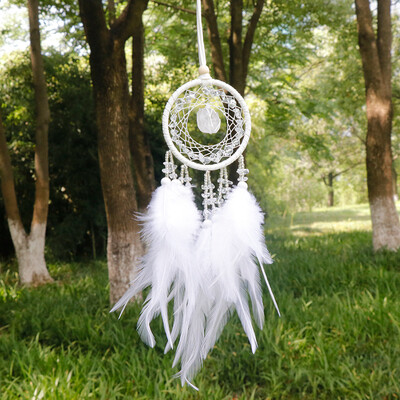 Φυσικός Αχάτης Dream Catchers 7 Chakra Crystal Gemstone Dream Catcher Life Crystal Feather Dream Catchers Κρεμάστρες κρεβατοκάμαρας