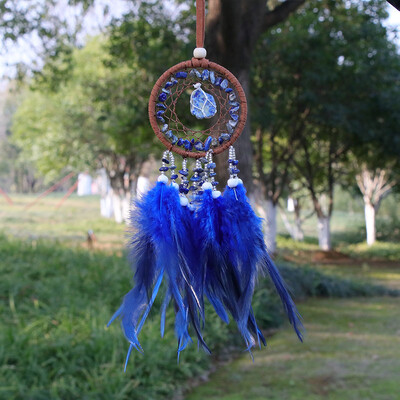 Φυσικός Αχάτης Dream Catchers 7 Chakra Crystal Gemstone Dream Catcher Life Crystal Feather Dream Catchers Κρεμάστρες κρεβατοκάμαρας