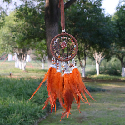 Φυσικός Αχάτης Dream Catchers 7 Chakra Crystal Gemstone Dream Catcher Life Crystal Feather Dream Catchers Κρεμάστρες κρεβατοκάμαρας
