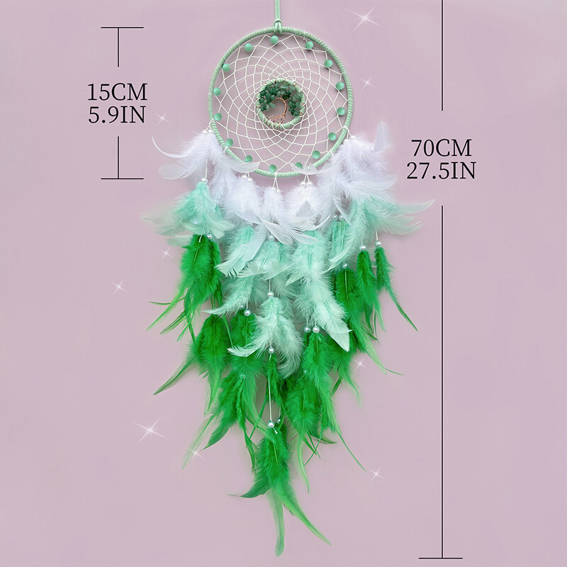 Arborele vieții, clopoței de vânt din cristal țesute manual Captorul de vise cu pene pentru sufragerie, ornamente pentru agățat pe perete, cadouri de absolvire de naștere