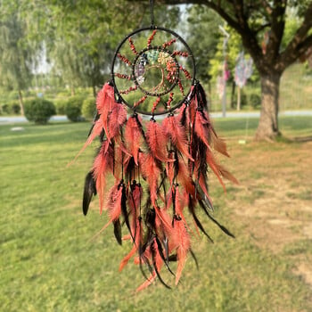 Dream Catcher Tree Of Life Κρυστάλλινα χειροποίητα φτερά Wind Chimes Κρεμάστρες τοίχου για κρεβατοκάμαρα Δημιουργικά δώρα για φεστιβάλ γενεθλίων