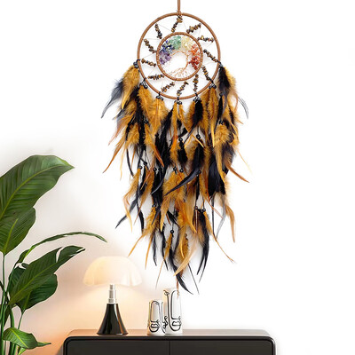 Dream Catcher Tree Of Life Κρυστάλλινα χειροποίητα φτερά Wind Chimes Κρεμάστρες τοίχου για κρεβατοκάμαρα Δημιουργικά δώρα για φεστιβάλ γενεθλίων