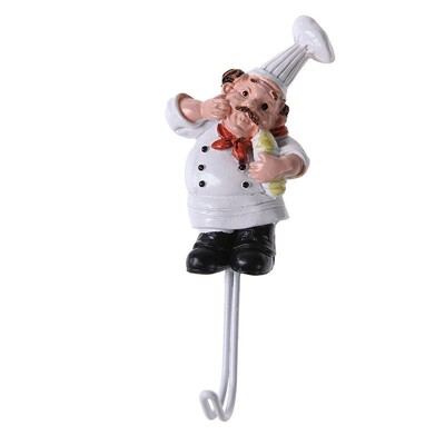 Cartoon Chef Hook Αξεσουάρ κουζίνας Αυτοκόλλητοι γάντζοι αποθήκευσης Κρεμάστρα τοίχου Βάση κλειδιών Αδιάβροχοι γάντζοι για κουζίνα μπάνιου