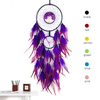 Dream Catcher Κρεμαστά στολίδια σαλονιού Κρυστάλλινο δέντρο της ζωής Χειροποίητα υφαντά Wind Chimes Δώρα γενεθλίων για φεστιβάλ Διακοσμήσεις σπιτιού