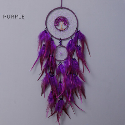 Dream Catcher Κρεμαστά στολίδια σαλονιού Κρυστάλλινο δέντρο της ζωής Χειροποίητα υφαντά Wind Chimes Δώρα γενεθλίων για φεστιβάλ Διακοσμήσεις σπιτιού
