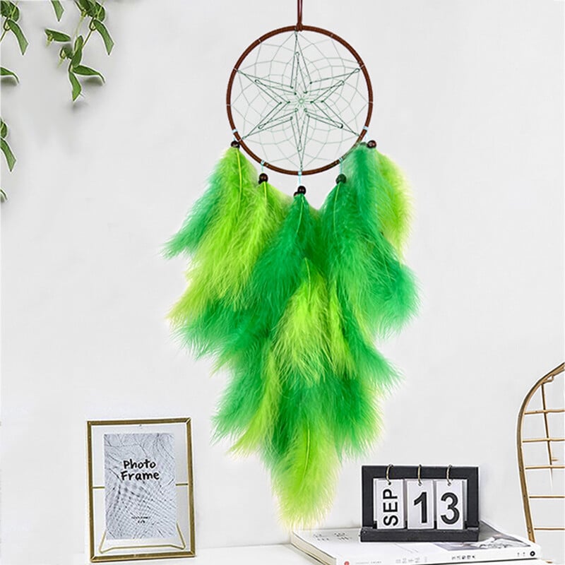 Atrapator de vise, clopoței de vânt cu pene colorate, lucrate manual, sufragerie, ornamente suspendate, pandantiv de perete, cadouri de festival, decor acasă