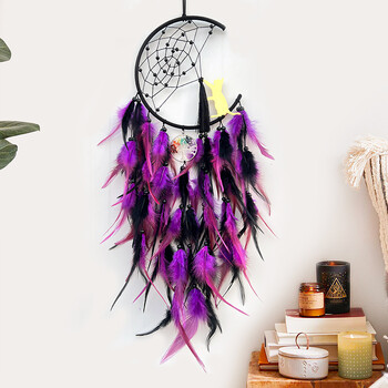 Nordic Dream Catcher Χειροποίητα υφαντά Wind Chimes Πολύχρωμη κρεμάστρα τοίχου με φτερά για το σαλόνι Δώρα για διακοπές στο υπνοδωμάτιο Διακοσμήσεις σπιτιού