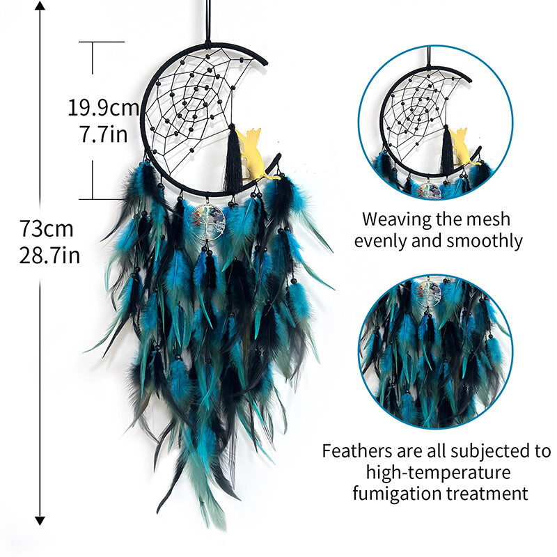 Apărător de vise nordic, clopoței de vânt țesute manual, agățat de perete cu pene colorate pentru sufragerie, dormitor, cadouri de vacanță, decorațiuni pentru casă