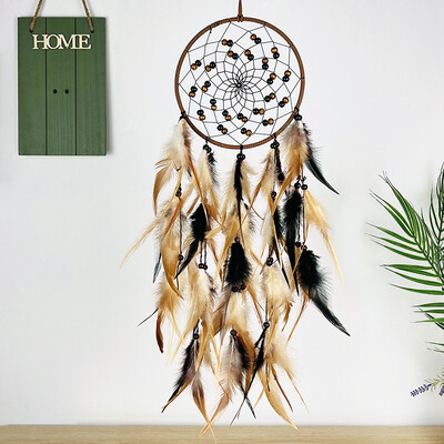 Dream Catcher Feather Wind Chime Ръчно тъкани занаяти Външна градина Спалня Висящи орнаменти Коледни подаръци за рожден ден Декорация на дома