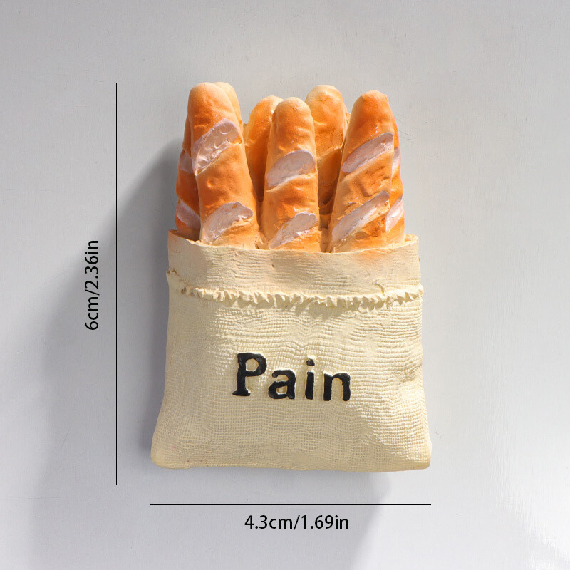 Autocolant 3D pentru frigider pentru alimente Rășină ou prăjit Magnet pentru frigider pentru alimente simulate Autocolante magnetice pentru decorare pentru alimente pentru pâine