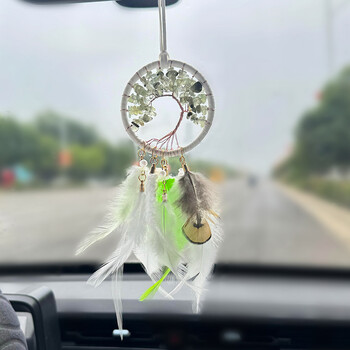 Dream Catcher Χειροποίητα φτερά Wind Chimes Δέντρο της ζωής Κρυστάλλινο πέτρινο αυτοκίνητο Κρεμαστό κρεβατοκάμαρα Κρεμαστά Στολίδια Δώρα Φεστιβάλ