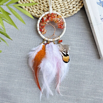 Dream Catcher Χειροποίητα φτερά Wind Chimes Δέντρο της ζωής Κρυστάλλινο πέτρινο αυτοκίνητο Κρεμαστό κρεβατοκάμαρα Κρεμαστά Στολίδια Δώρα Φεστιβάλ