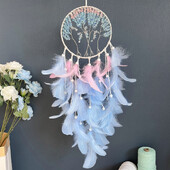 Dream Catcher Κρυστάλλινο Δέντρο της Ζωής Μπλε Φτερά Άνεμος Κουδούνια Κρεβατοκάμαρα Κρεμαστά Στολίδια Δώρα Φεστιβάλ γενεθλίων Διακοσμήσεις σπιτιού