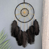 Dream Catcher Χειροποίητο μαύρο φτερό Wind Chime Δημιουργικά στολίδια κρεμαστά σαλονιού Φεστιβάλ Δώρα διακοπών Διακοσμήσεις σπιτιού
