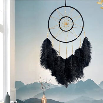 Dream Catcher Χειροποίητο μαύρο φτερό Wind Chime Δημιουργικά στολίδια κρεμαστά σαλονιού Φεστιβάλ Δώρα διακοπών Διακοσμήσεις σπιτιού