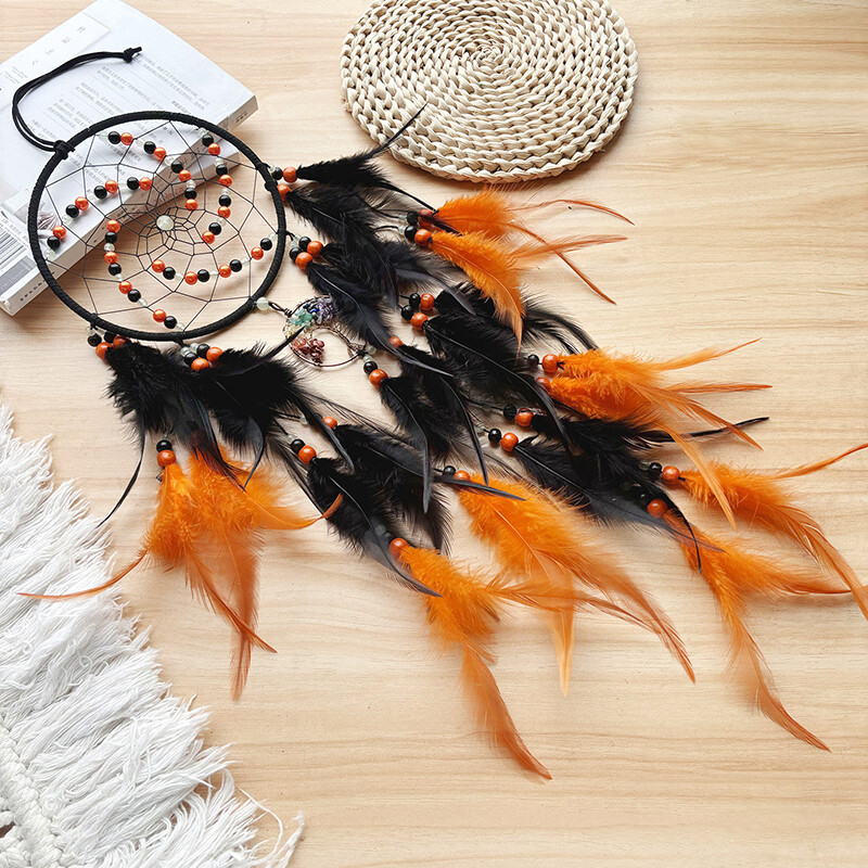 Apărător de vise Pene lucrate manual Clopoțel de vânt Pandantiv de perete Camera de zi Dormitor Ornamente agățate Cadouri de festival Decorări pentru casă