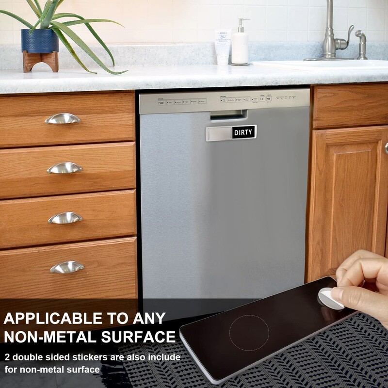 Magnet pentru mașina de spălat vase Semn curat murdar/Decor de bucătărie/Ușor de citit și alunecat/Autocolant cu magnet puternic pentru curățare murdar pentru mașini de spălat vase