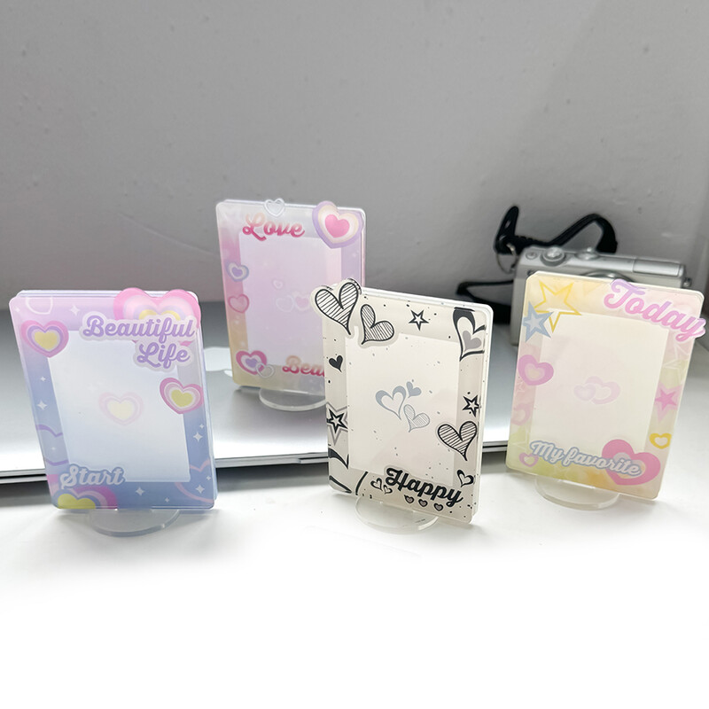 Sweet Bowknot Ramă foto din acrilic Idol Carte mică Suport de afișare pentru cărți poștale Suport pentru carte foto de 3 inci Decorare pentru birou