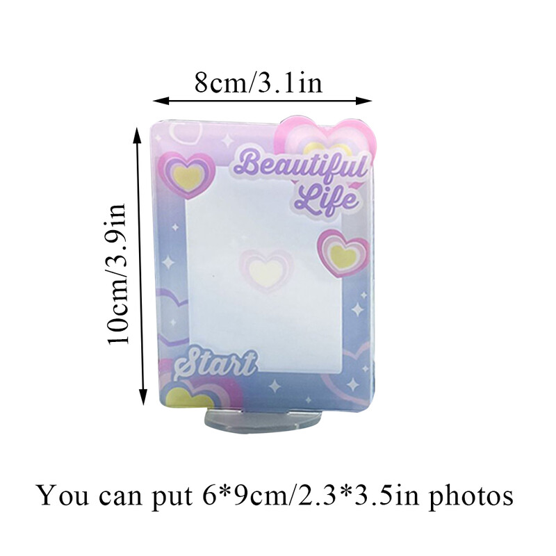 Sweet Bowknot Ramă foto din acrilic Idol Carte mică Suport de afișare pentru cărți poștale Suport pentru carte foto de 3 inci Decorare pentru birou