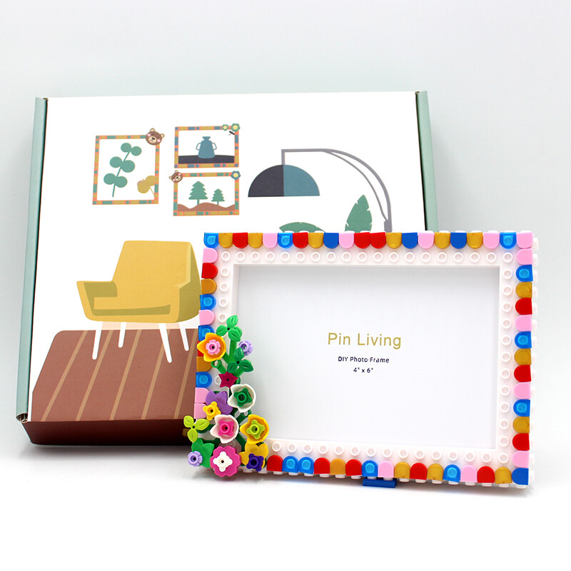 Pinliving 1PC Ramă foto cu grad de flori, cadru foto pentru decorarea casei, cadou pentru activități de familie