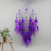 Μωβ Dream Catcher Κρεμαστά τοίχου Διακόσμηση σπιτιού Μεγάλη Ονειροπαγίδα Εσωτερικό Σαλόνι Art Αισθητική Διακόσμηση Αξεσουάρ κρεβατοκάμαρας